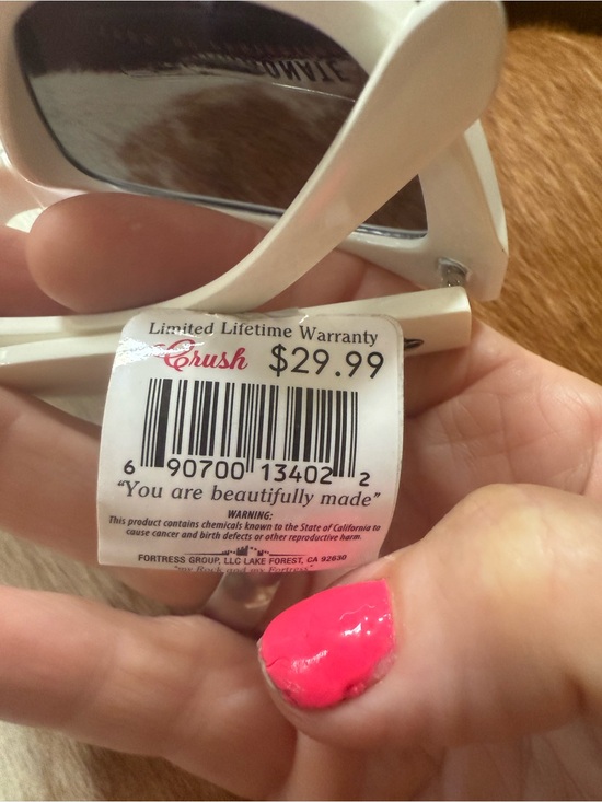 CRUSH Brand Optics White Large Statement Sunglasses NWT main image 4